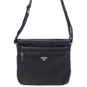 Prada Tessuto Crossbody messenger bag saffiano Leather Nero Black